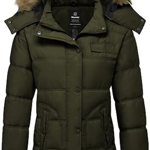 Women's Hooded Winter Coat Thicken Quilted Puffer Jacket Warm Parka - Picture 6 of 7